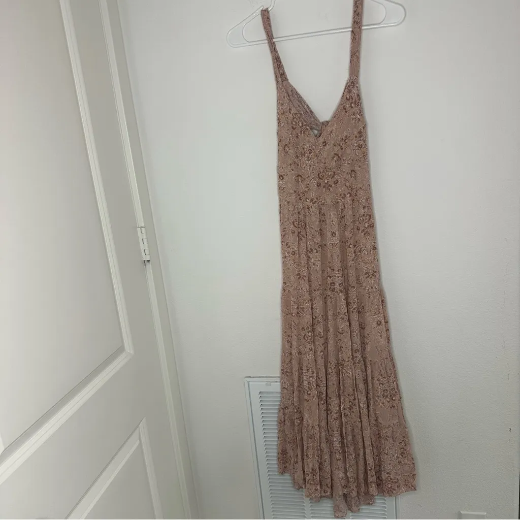 Dress Forum Sleeveless Floral Open Tie Back Ankle Length Dress Size: M - Image 3