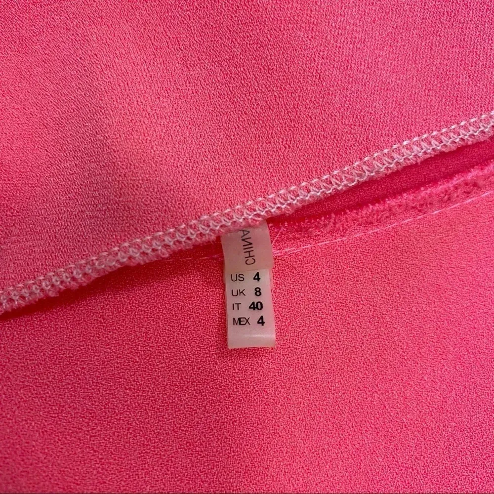 Elie Tahari Tunic Mini Dress Sleeveless Pink Crepe Tie Waist Women’s Size 4 - Image 7