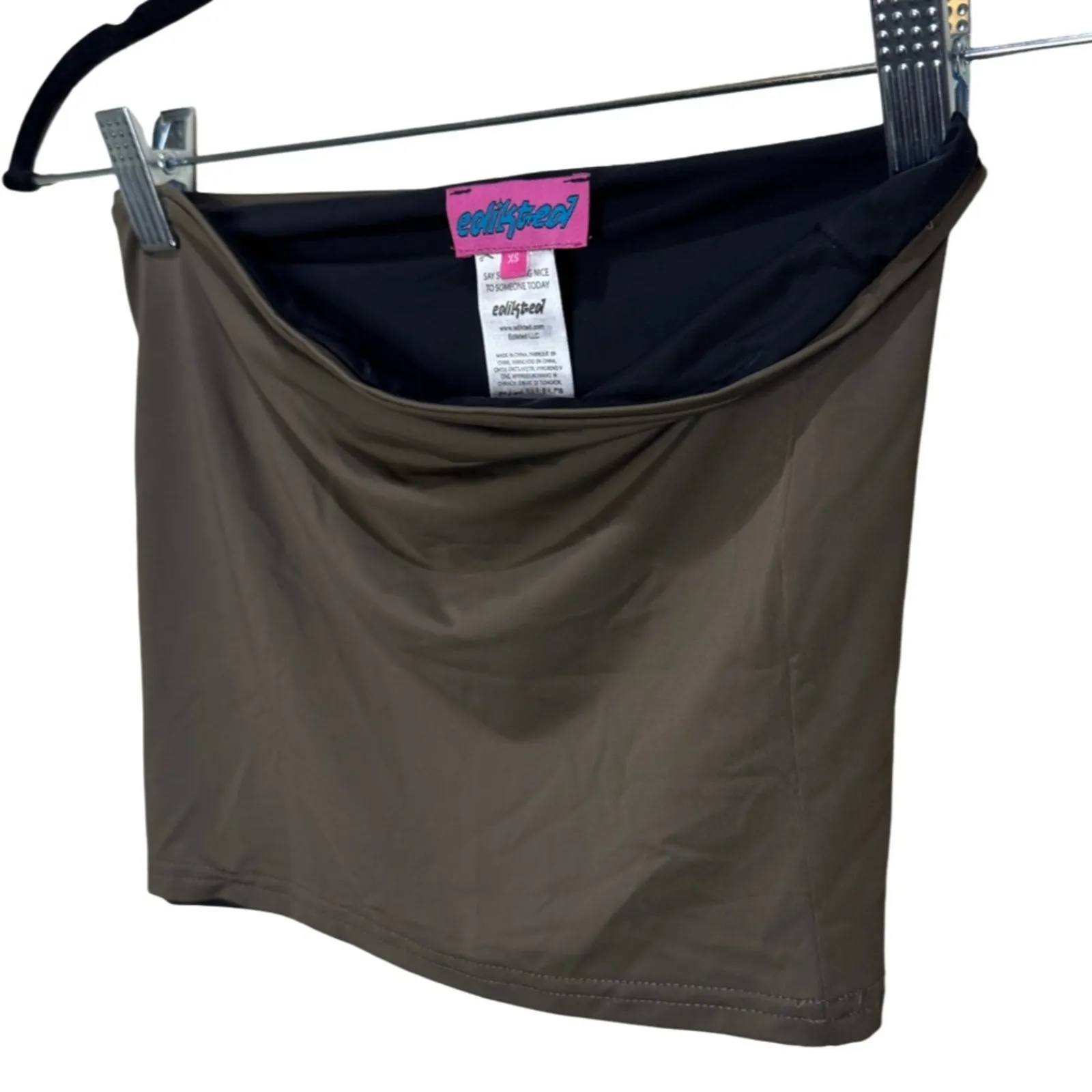 Edikted Rissa Reversible Tube Top - Black/Olive Sz XS - Image 5