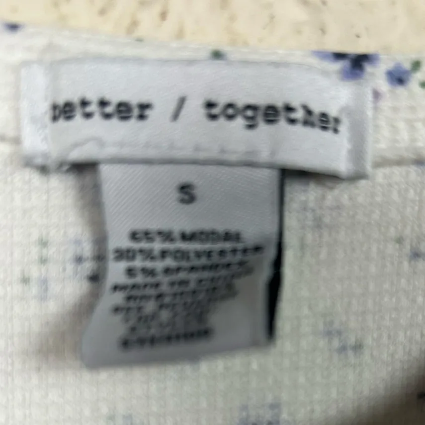 Better Together Floral White Pajama Set size S - Image 4