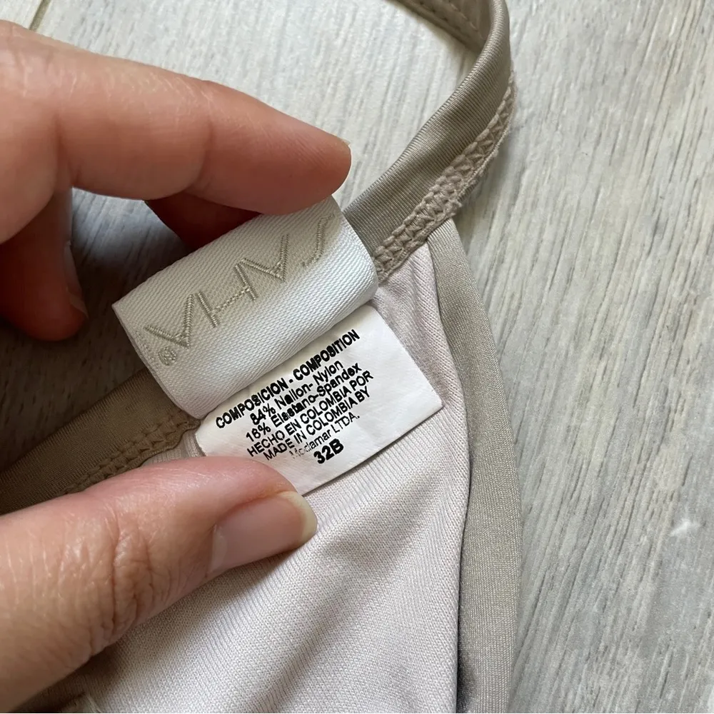 Saha Triangle Halter Bikini Top Beige (Size 32B) swim beach summer preppy Tan - Image 4