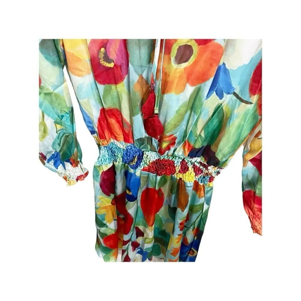 X&Z Women’s Dress Long Sleeve Casual Multicolor Flower Dress S/Small. NEW Red - Image 4