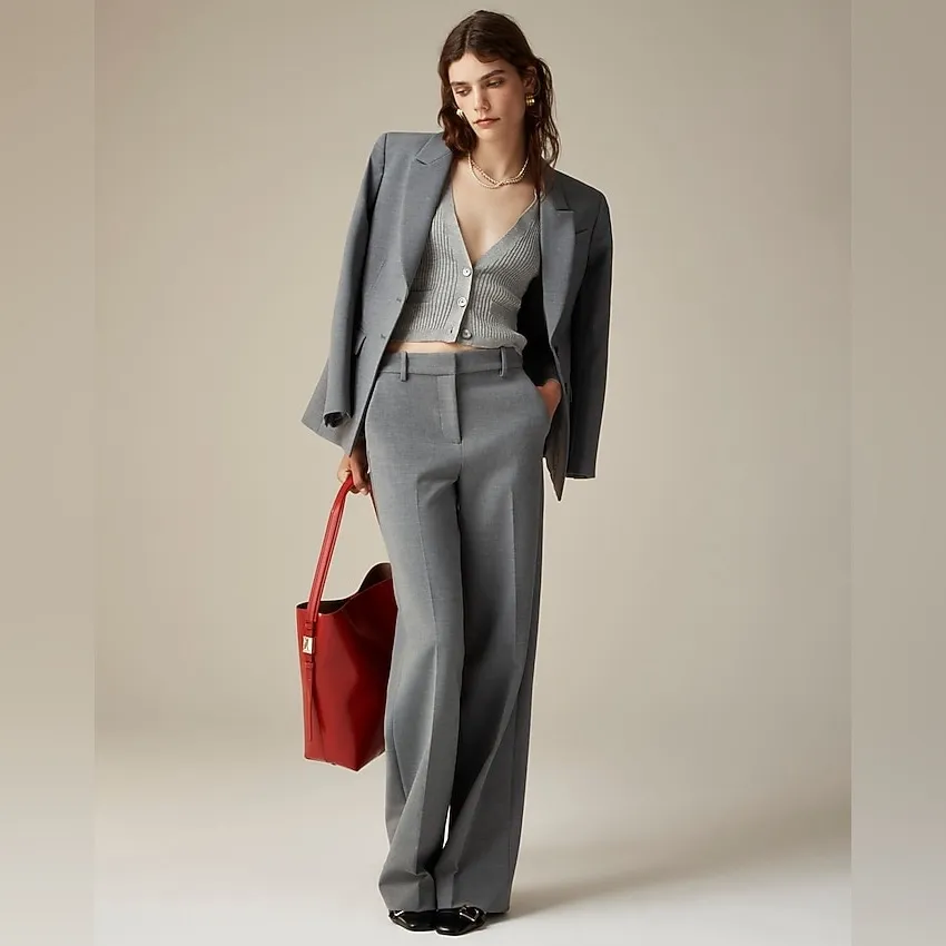 J. Crew Wide Leg Trouser in Four Season Stretch in Black Size 2 NWT - Image 10