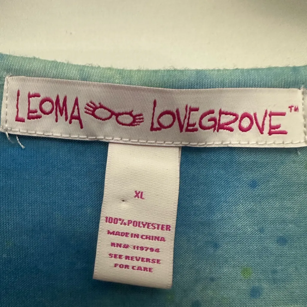 Leoma Lovegrove Sleeveless Shift Dress Size XL Bicycle Floral Print Colorful Art Blue - Image 3