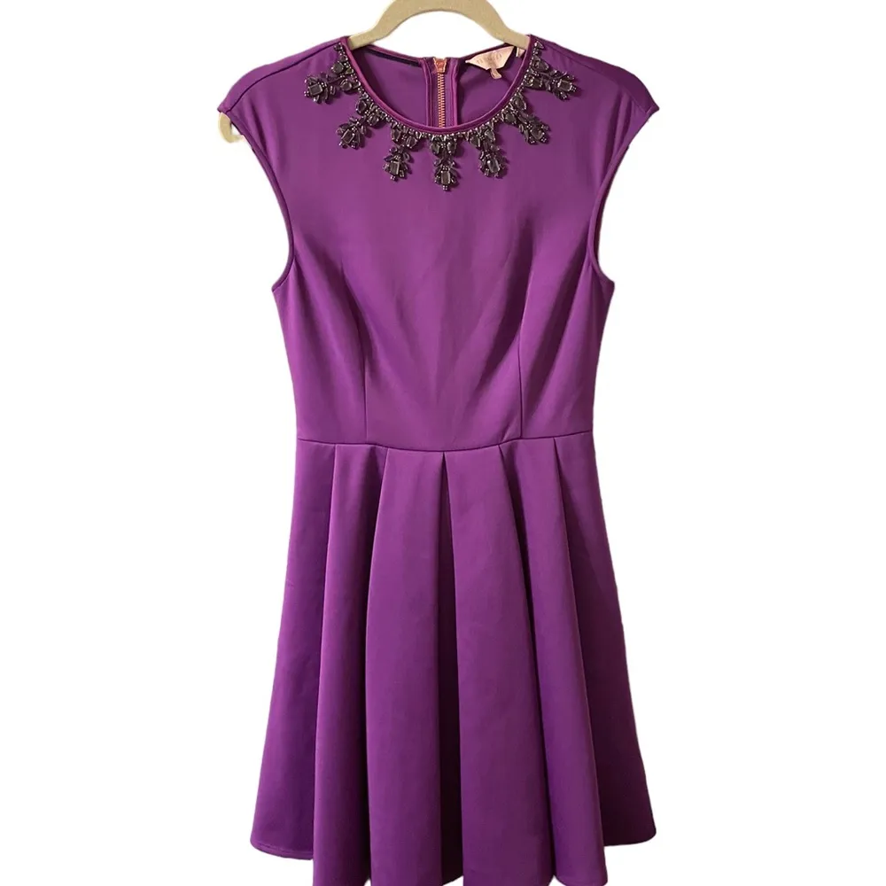 TED BAKER JADORE PURPLE DRESS - Image 7