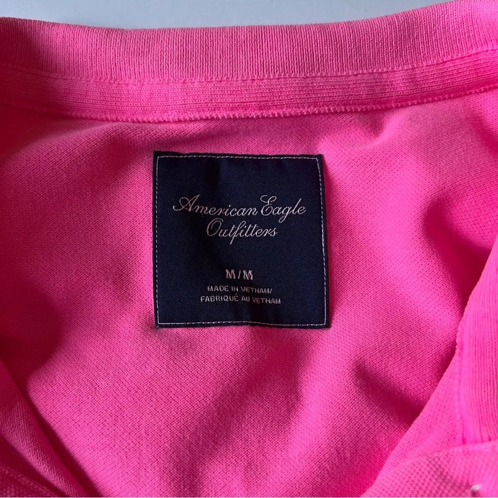American Eagle Outfitters Pink Polo Shirt Size Medium - Image 3
