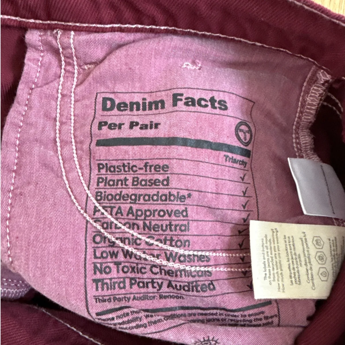 Triarchy Jeans Mid Rise Drawstring Baggy Nesta Size S Red - Image 4