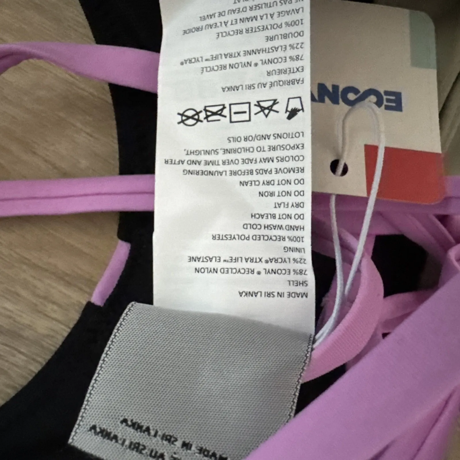 Prana Tulum Top Black Color Block Green‎ Lilac Bikini Summer Pool Vacation Small - Image 6