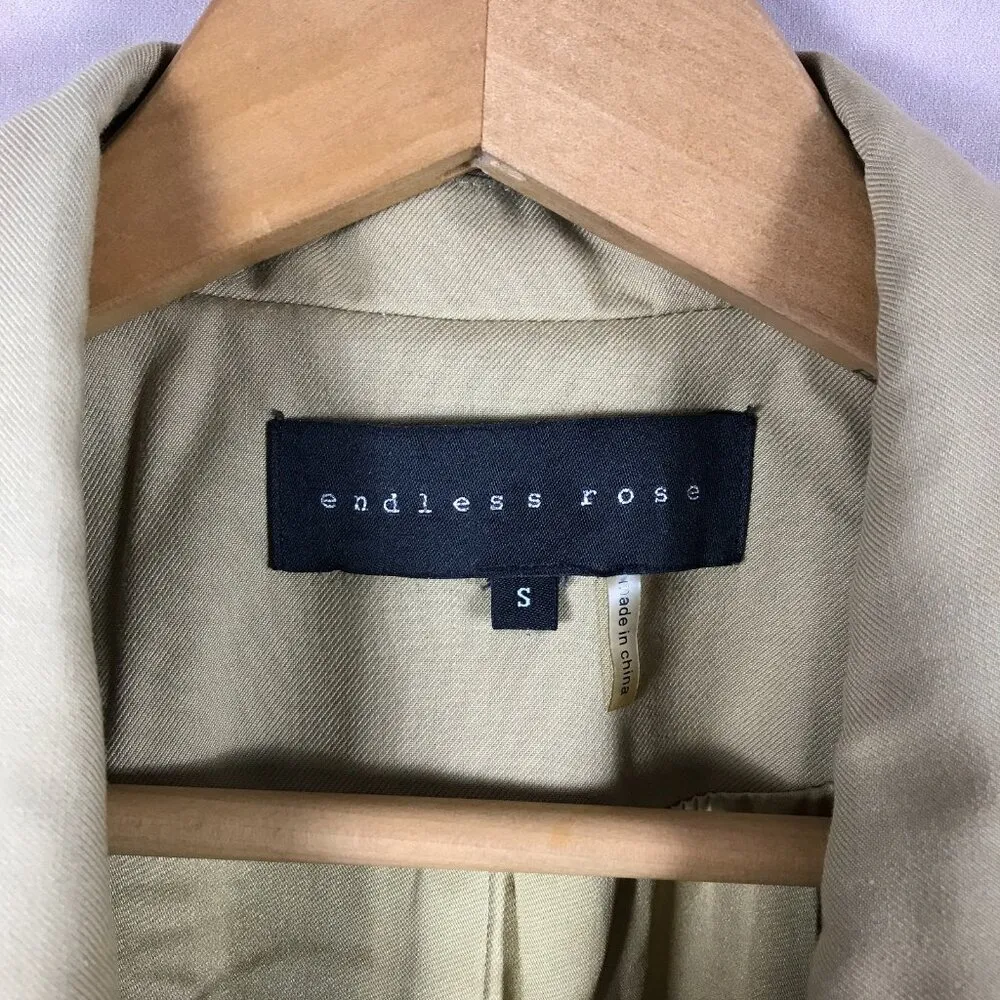 Endless Rose  Warm Beige 1-Button Boyfriend Blazer SMALL - Image 6