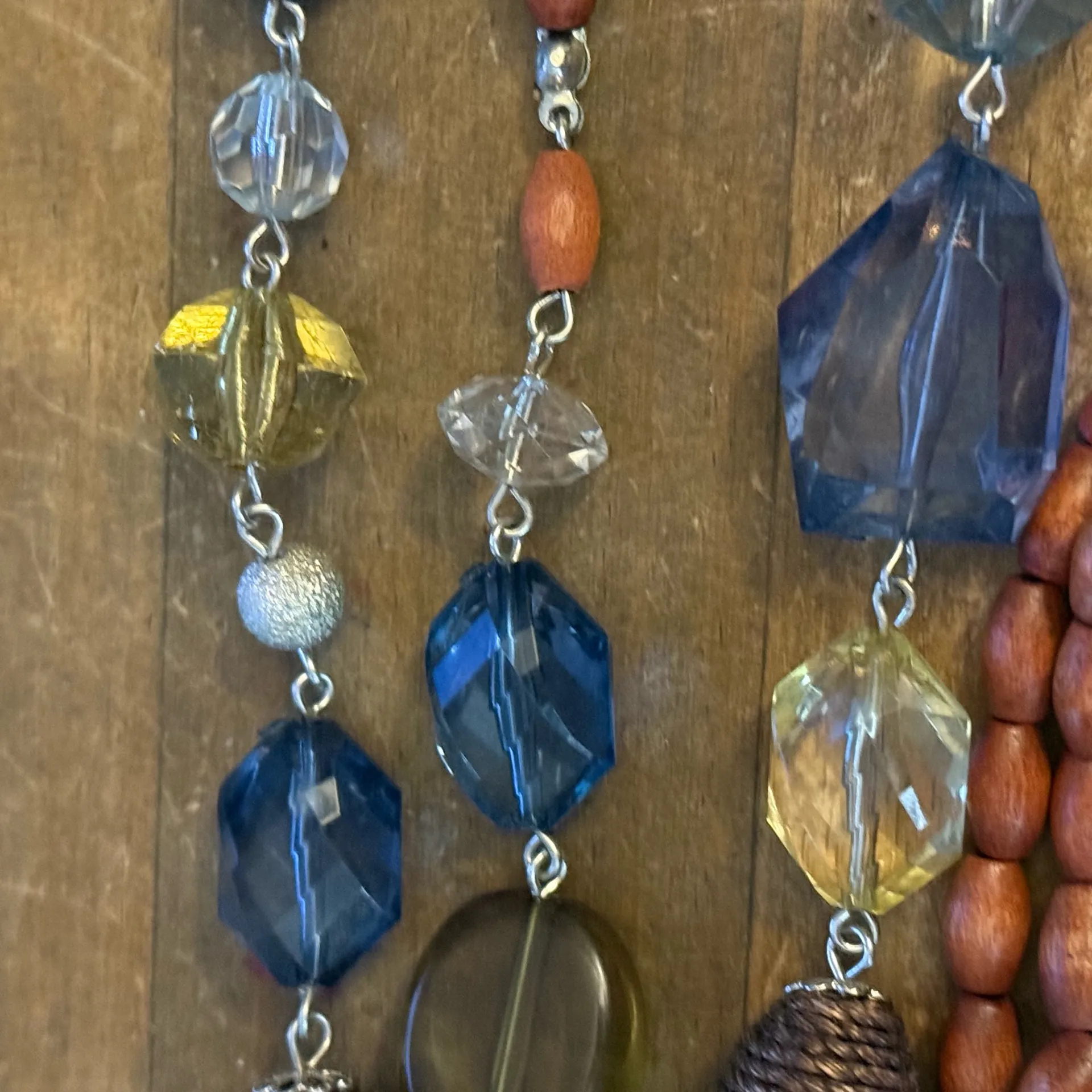 Long multicolor mixed faceted bead necklace Multiple - Image 3