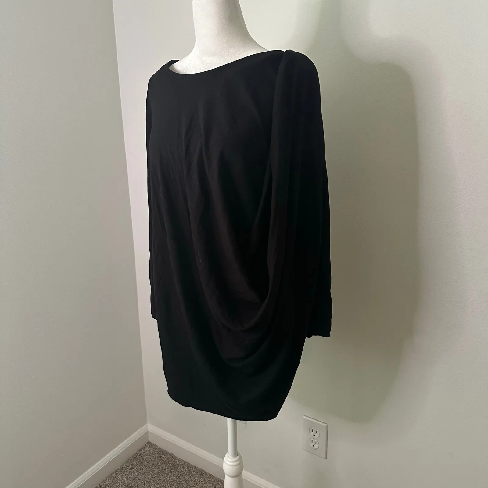 COS black knit oversize long sleeve top size M - Image 3