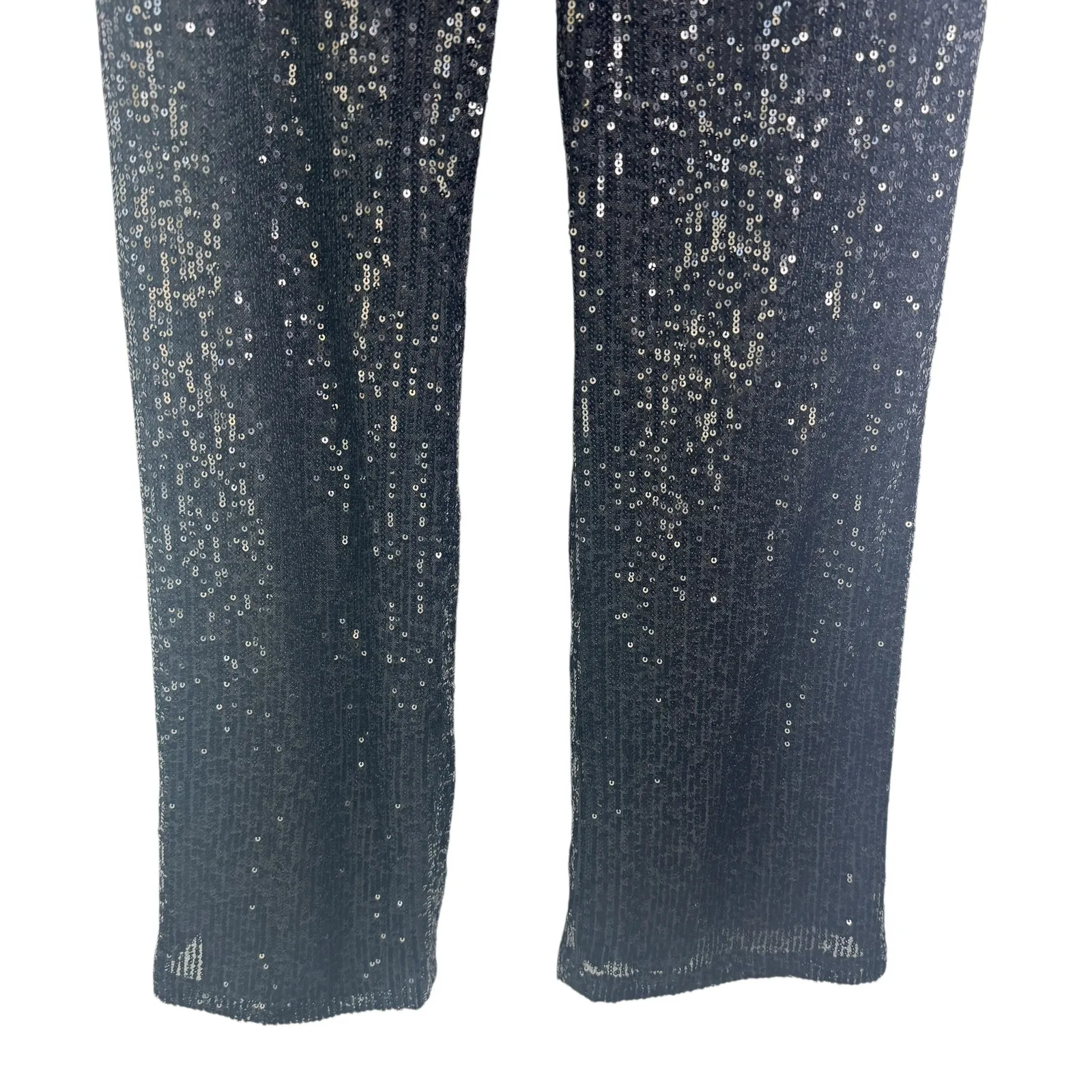 Camila Coelho Calvin Matching‎ Set Strapless Crop Top & Pants Sequin Black Small - Image 9