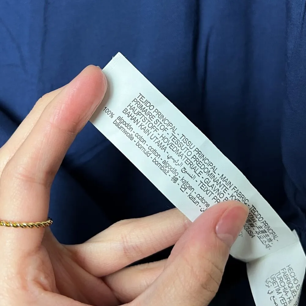 zara floral cotton ruched high slit midi maxi skirt blue cream - Image 5