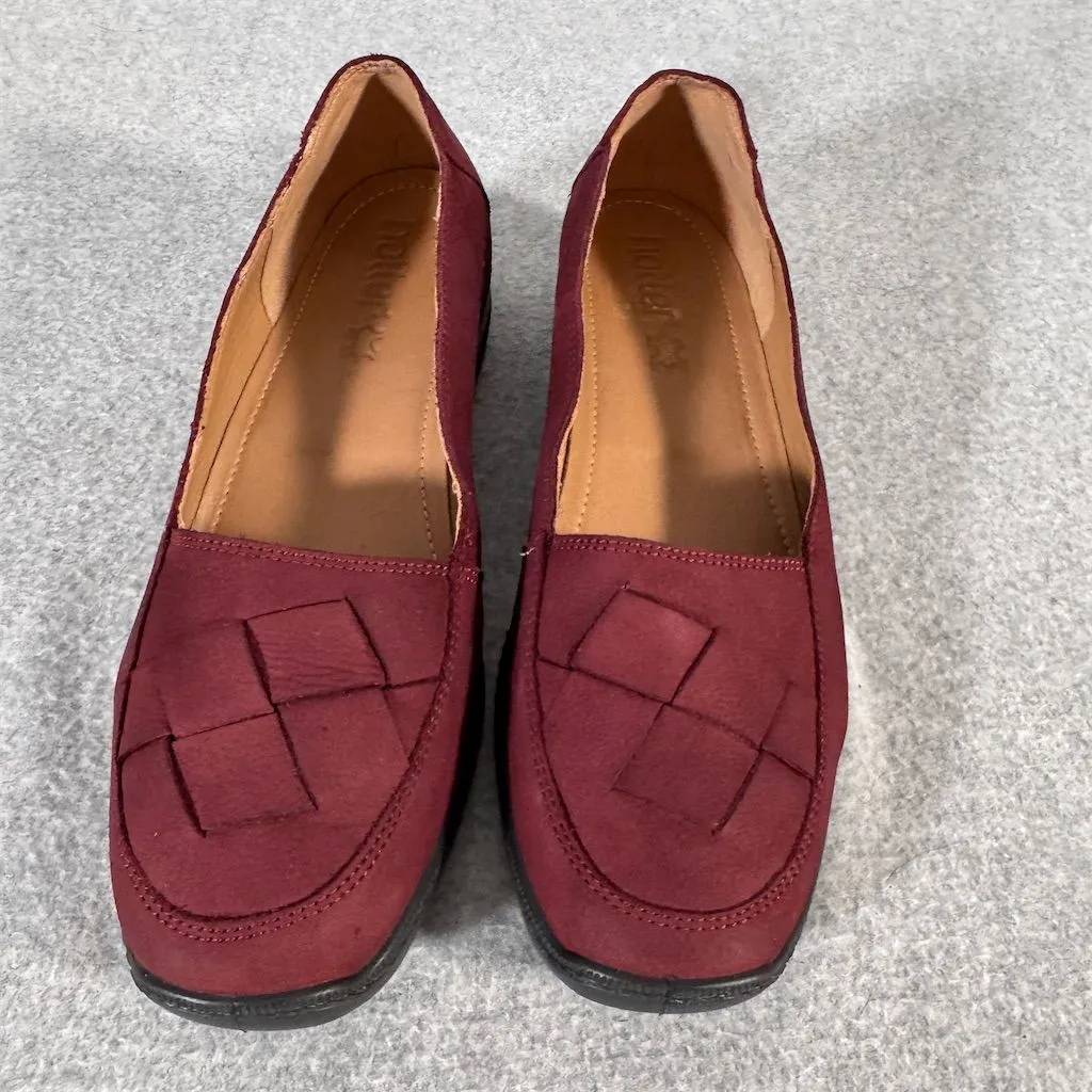 Hotter Havana Women's Size 8 Burgundy Nubuck Suede Slip - Image 4
