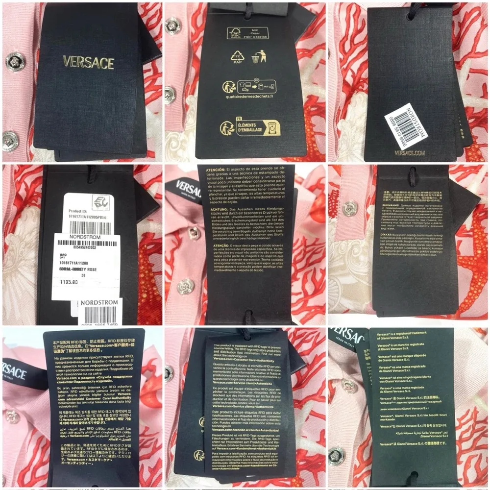 Versace Barocco Sea Silk Wool Knitted Polo Shirt Pink La Vacanza 2024 36 IT NWT - Image 7