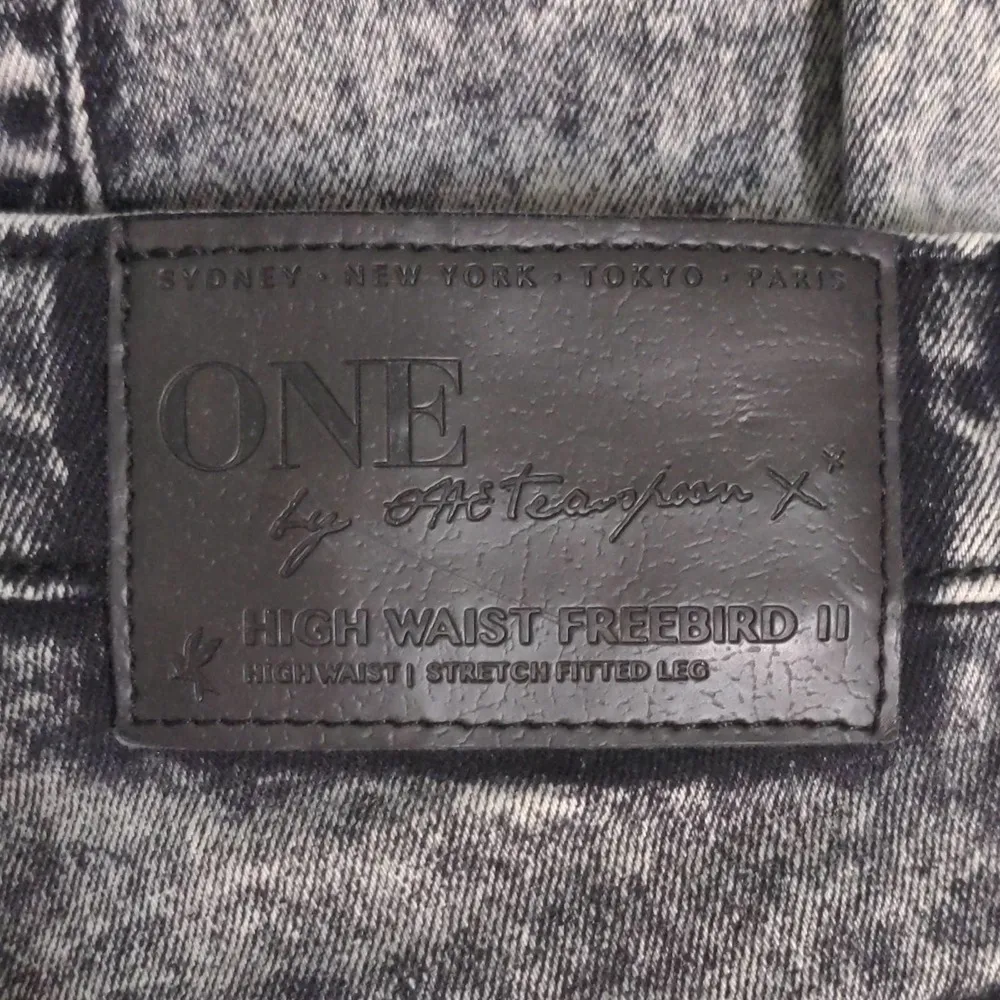 One Teaspoon Womens Jeans High Waist Freebird II Tapered Gray Distressed Fray 26 - Image 9