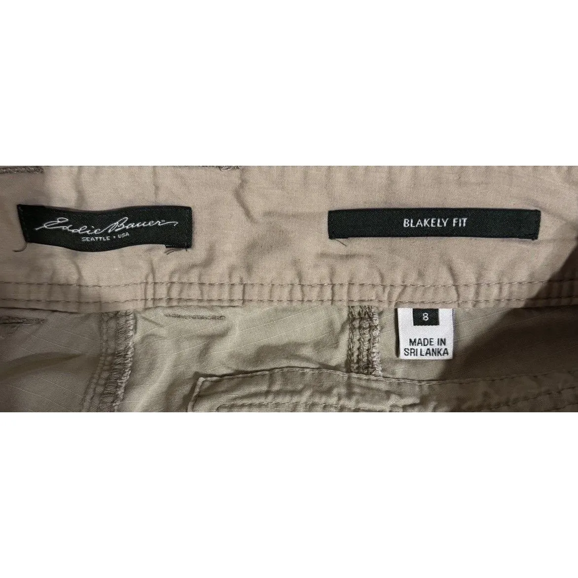 Y2K 90s Eddie Bauer Outdoor Capri Pants Womens 8 Brown Cargo‎ Hiking Pockets - Image 5