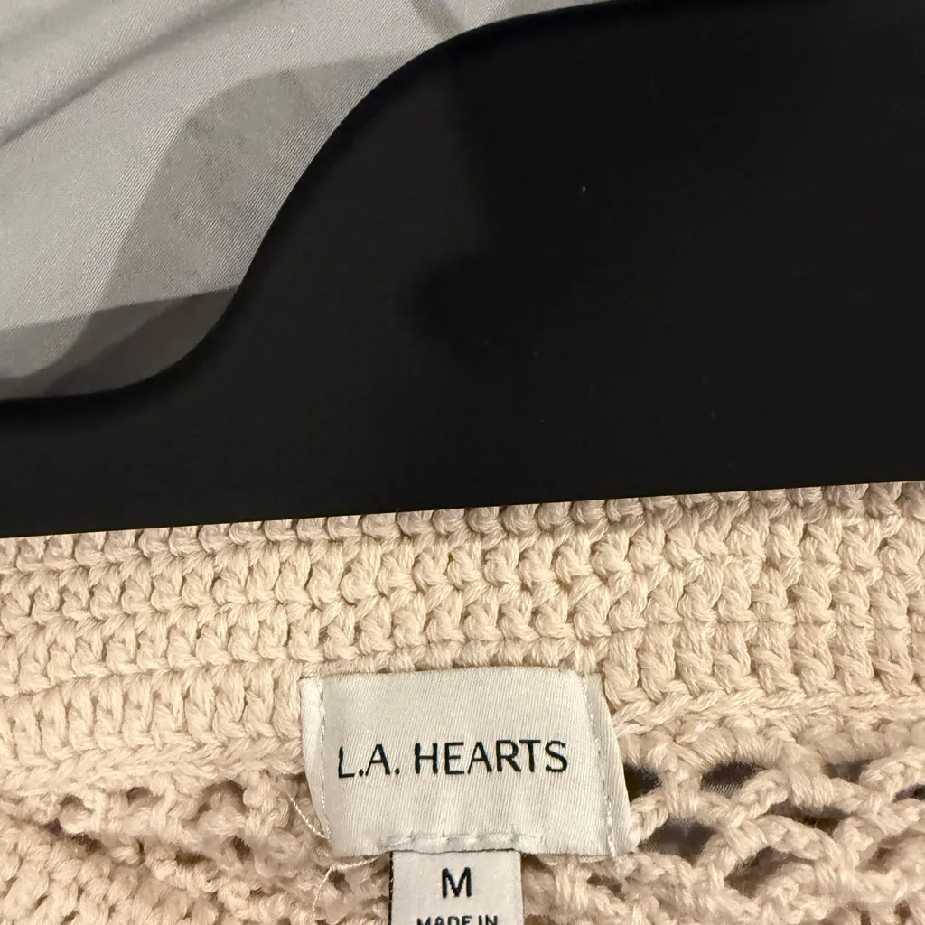 La Hearts Cream Crochet Mini Skirt - Image 2
