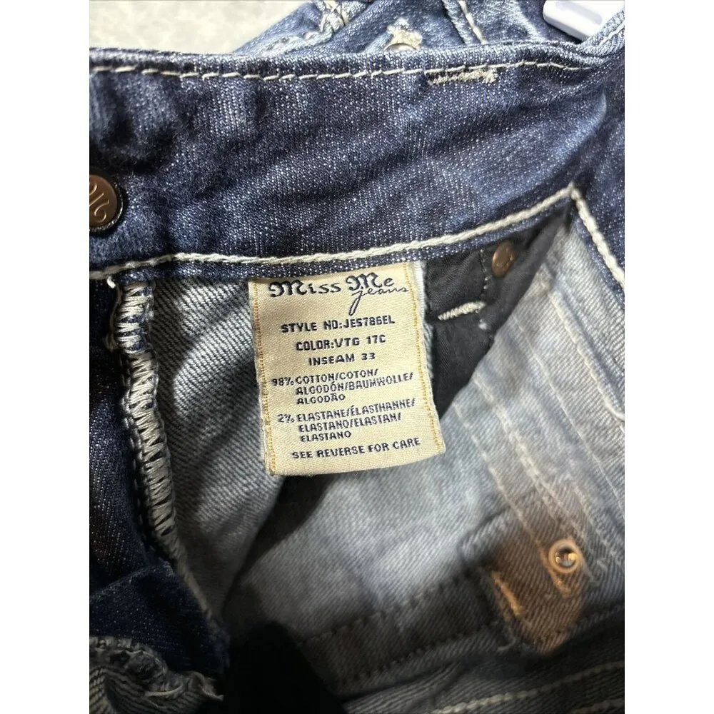Miss Me Women’s Jeans Sz 28 Easy Boot Embellished Beaded Embroidered Casual - Image 7