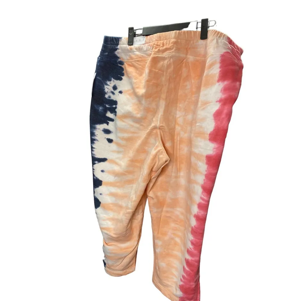 NWT Livi Active Lane Bryant Sweatpants 18/20 Tie Dye Multicolor Pull On Casual - Image 2