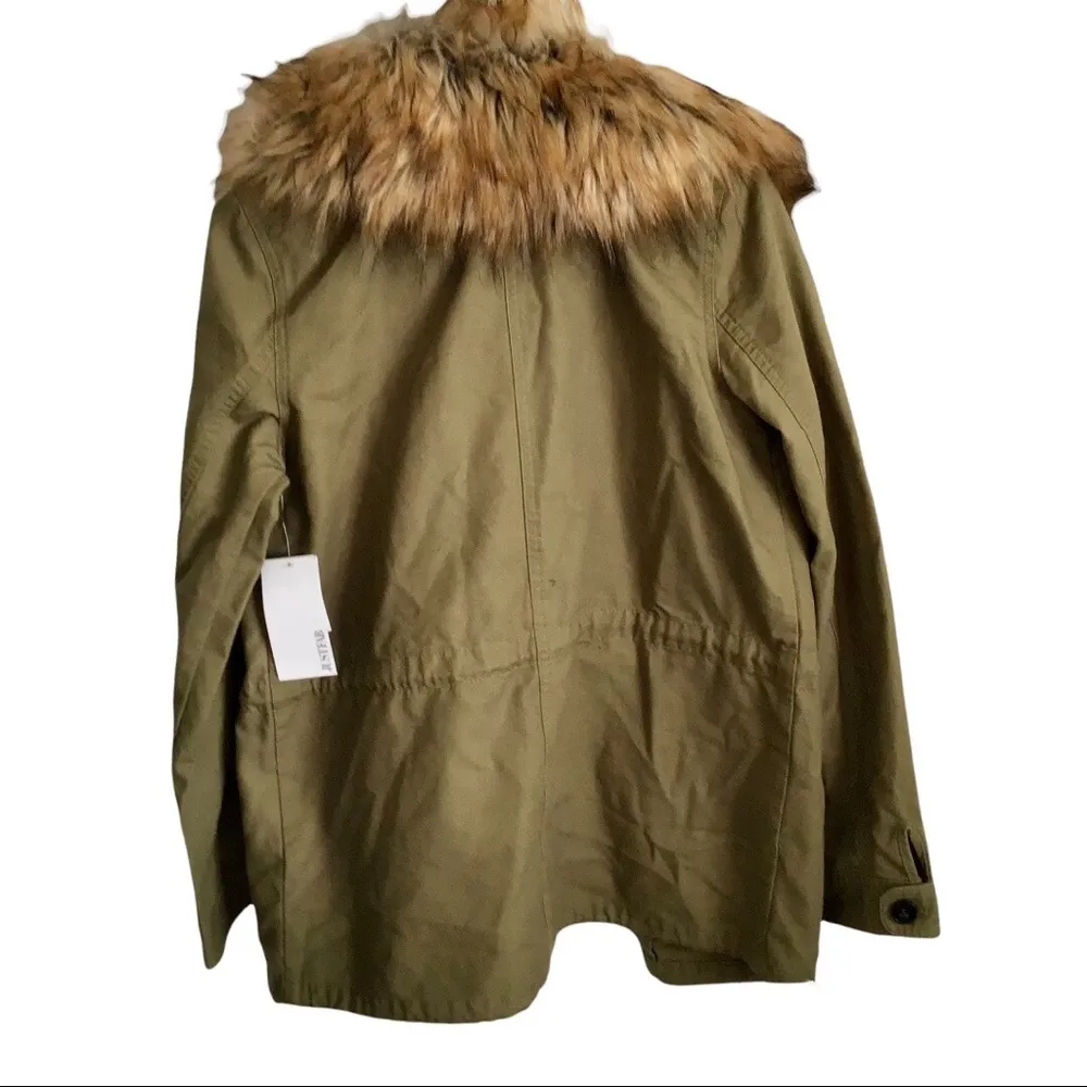Utility Jacket With Fur Martini Olive Size S NWT Reg $86.95 - Image 6