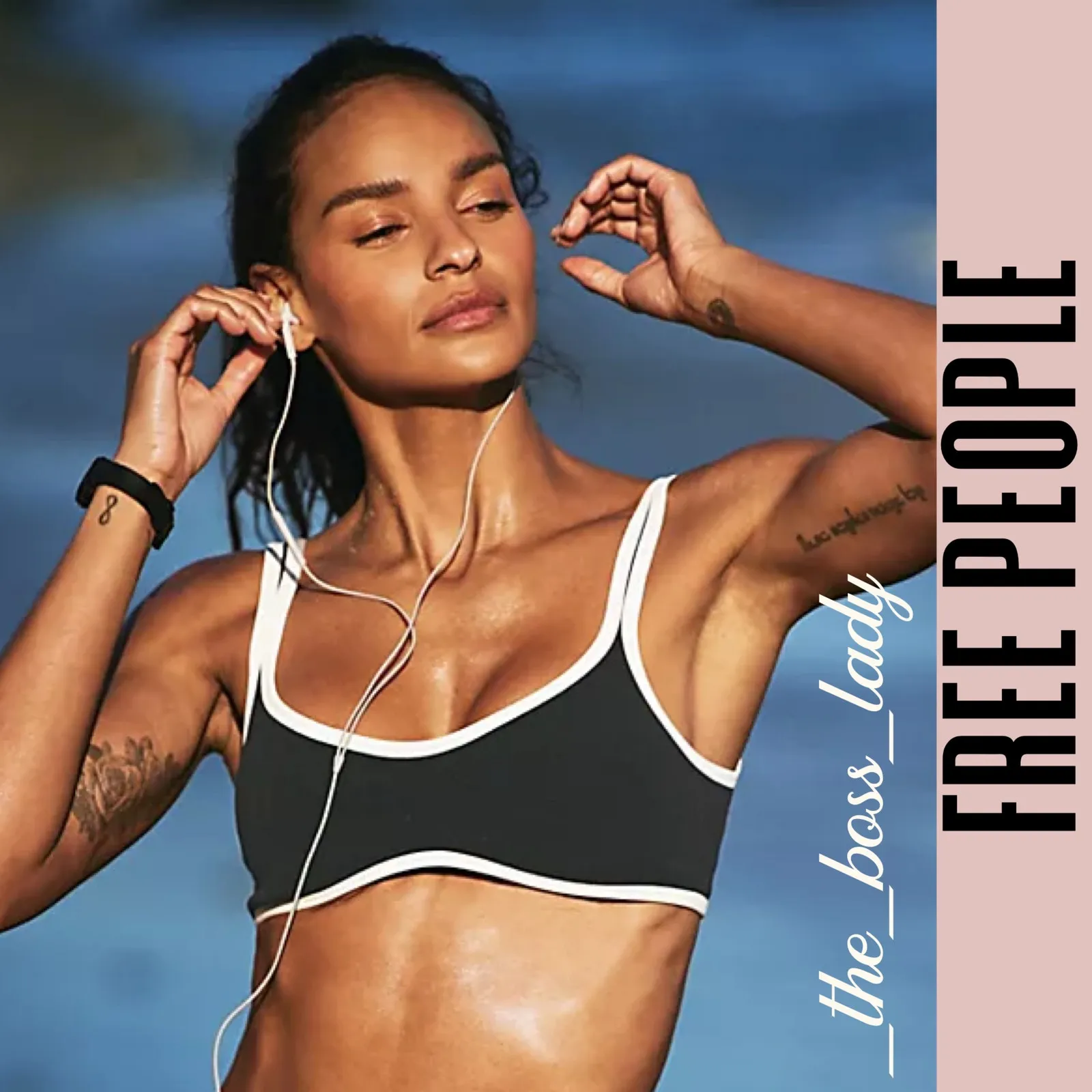 Free People crop top yoga activewear sportswear stretchy workout gym XL black - Image 5