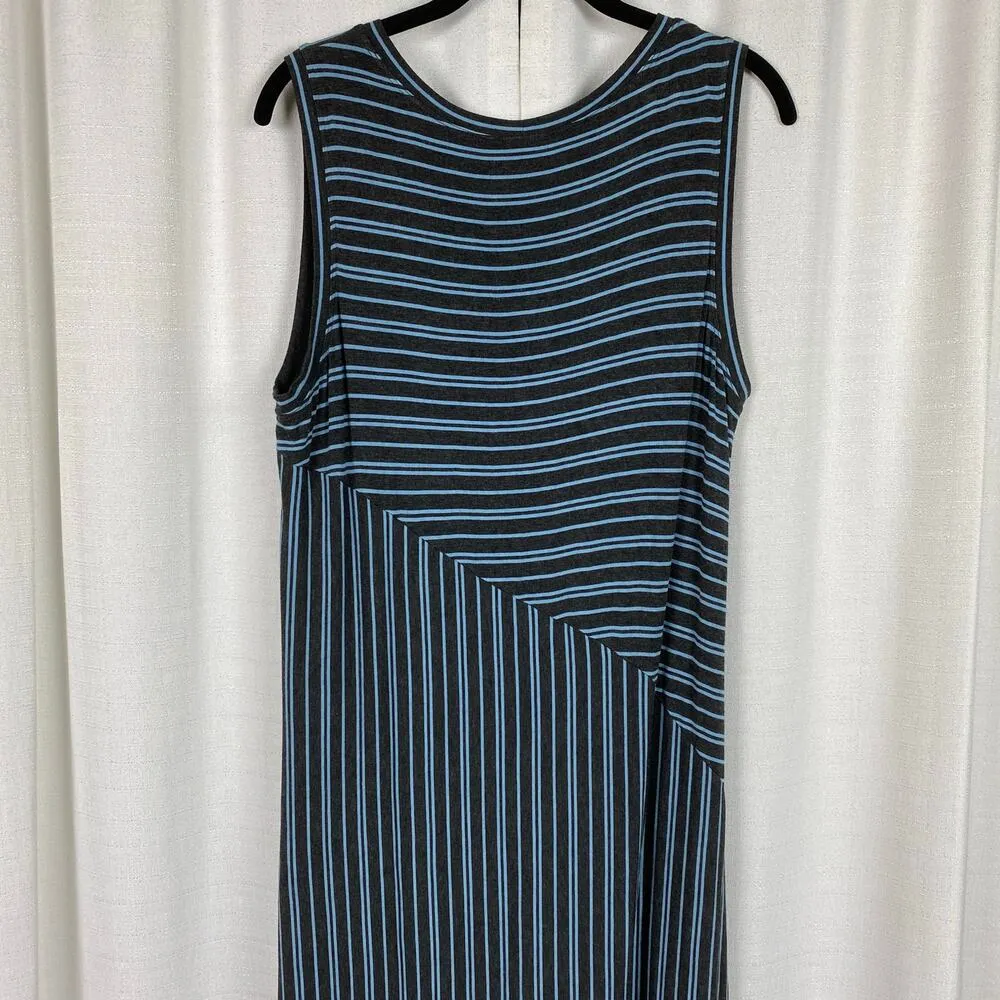 CAbi Gray&Blue Dia Striped Midi Tank Dress Sz.L - Image 7