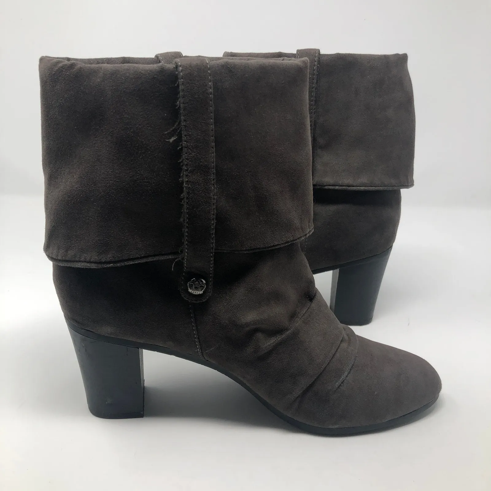 Kathy Van Zeeland Scrunchy Gray Heel Booties 8.5 - Image 9
