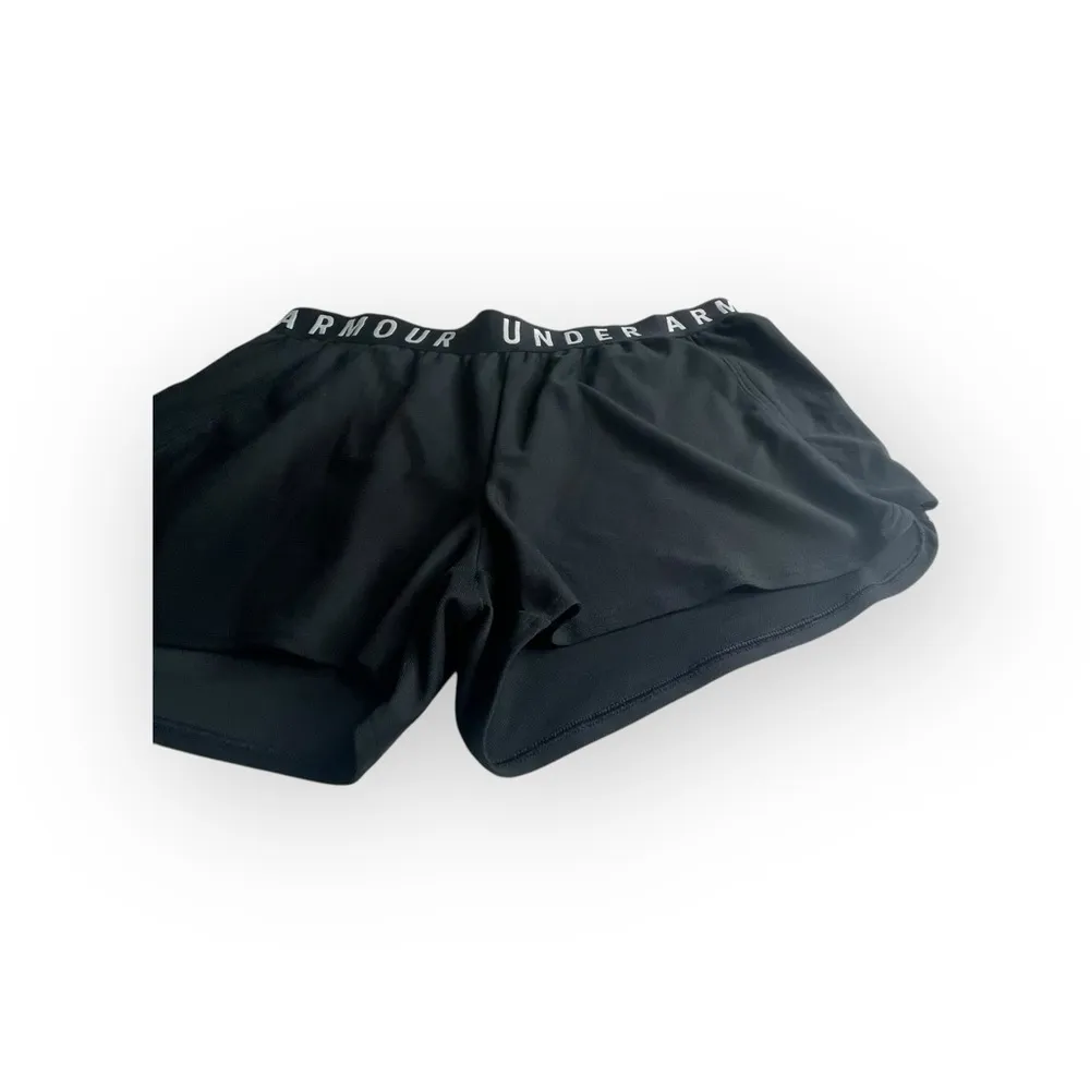 Under Armour ✪ Heat Gear Loose Logo Running Run Short Shorts ✪ Black ✪ Large - Image 3