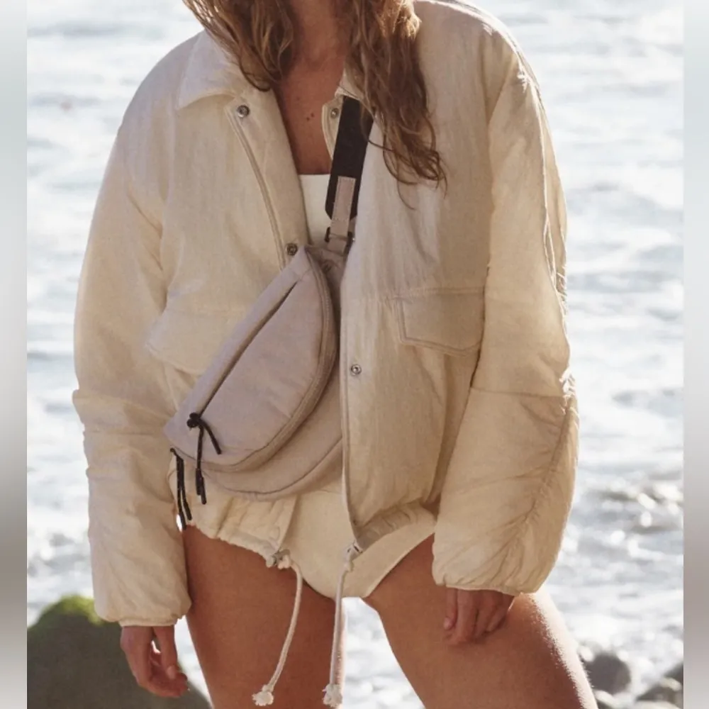 FREE PEOPLE Off The Bleachers Coaches Jacket Relaxed Lightweight Size XL NEW - Image 2