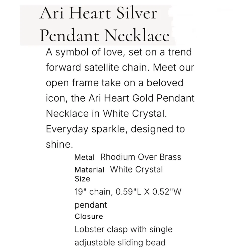 Kendra Scott  Ari Heart Silver CZ Pendant Necklace 3g. - Image 15