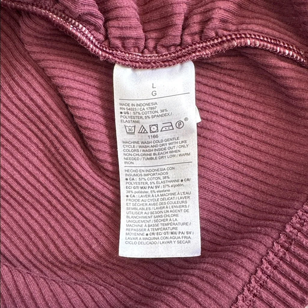 Old Navy Maternity Long-Sleeve Henley Top in Raisin Arizona - Image 4