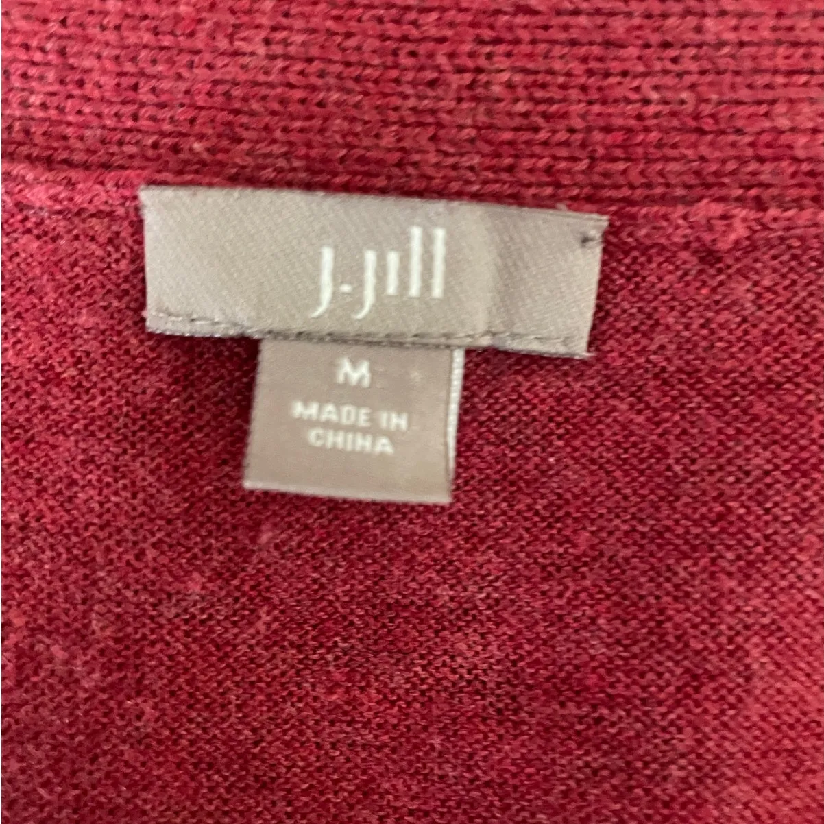 J Jill Women Cardigan Sweater M Red Grandpa Academia Y2K Retro Casual Preppy‎ - Image 2