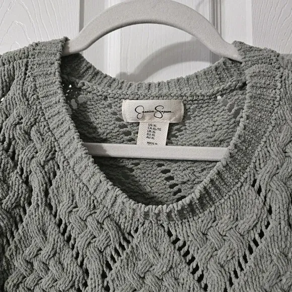 Jessica Simpson Cropped Open Knit Sweater - Size XL - Image 6