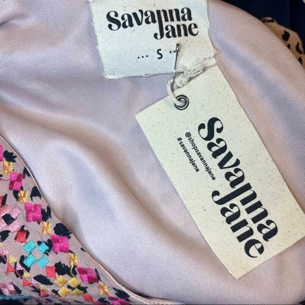 Savanna Jane Daria Embroidered Babydoll Dress Brown - Image 13