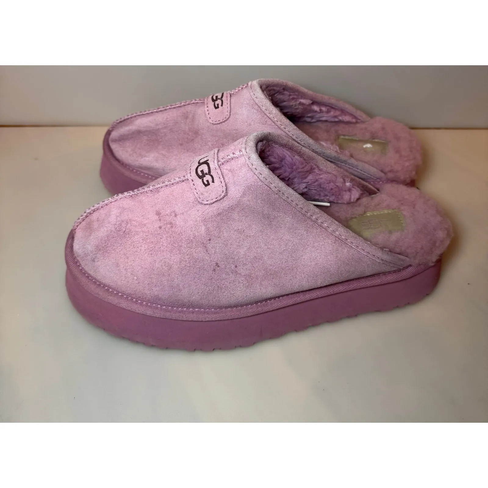 UGG Disquette Pink Suede Sheepskin Slippers - Women's US 9 - Image 2