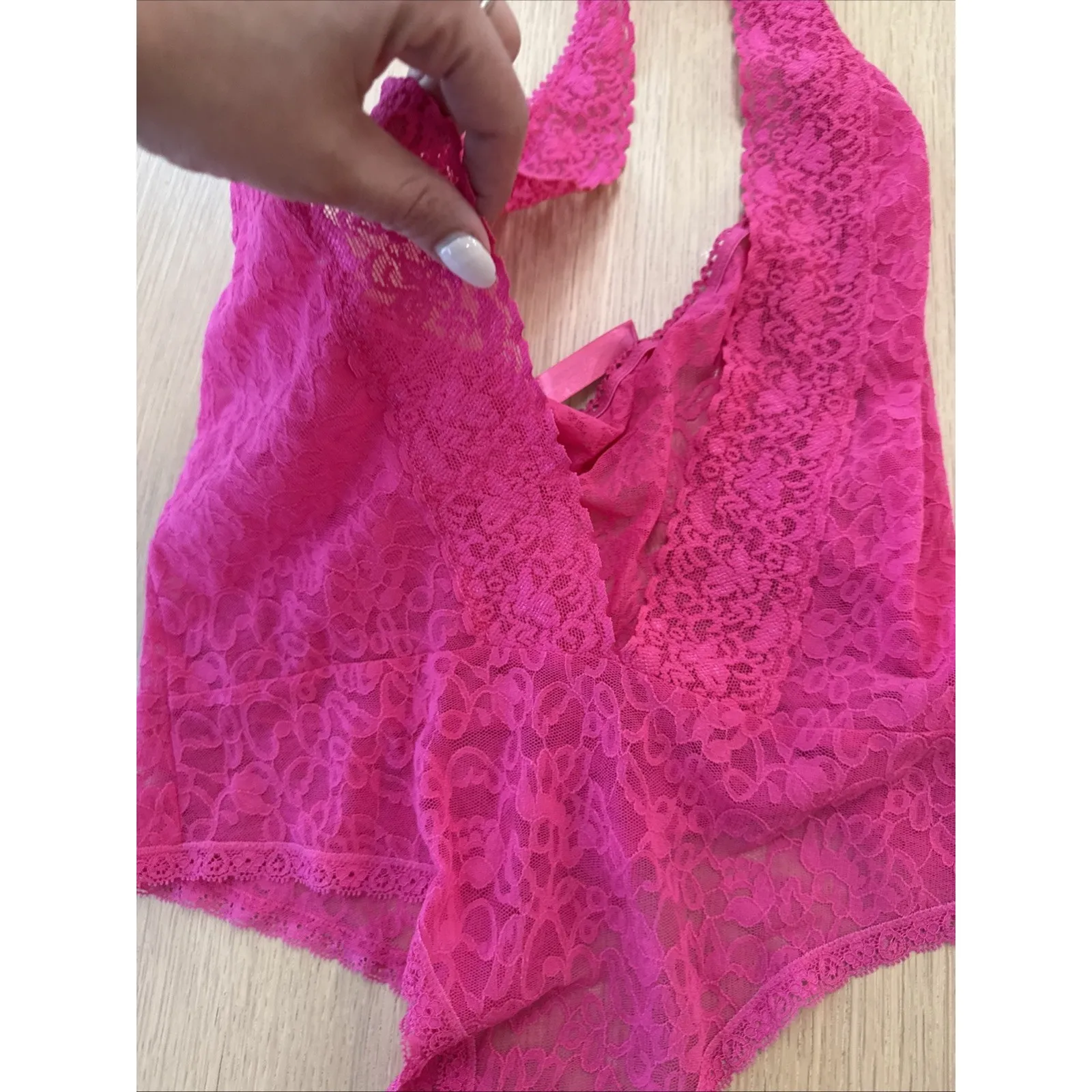 Y2k Lace Victoria Secret Bodysuit Hot Pink Size Medium Xx 1361 - Image 2