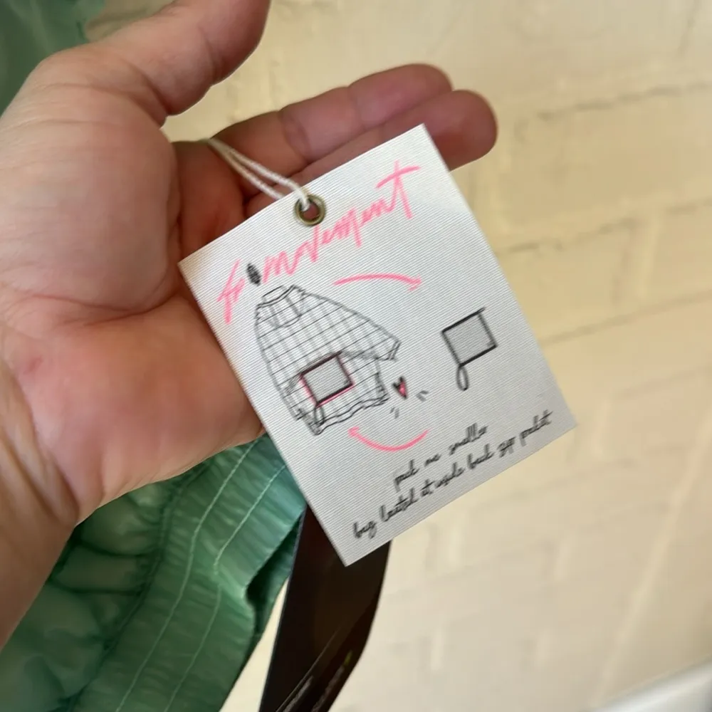 Free People coat Patricia poncho hoodie snap jacket sides NWT small green mist - Image 11