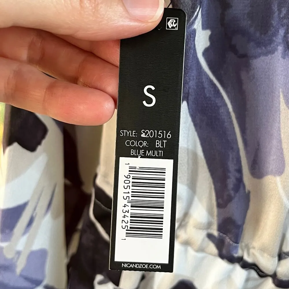 Nic & Zoe Inky Flowers Jacket Size S. Satin Kimono Style Long Sleeves. NEW. - Image 9