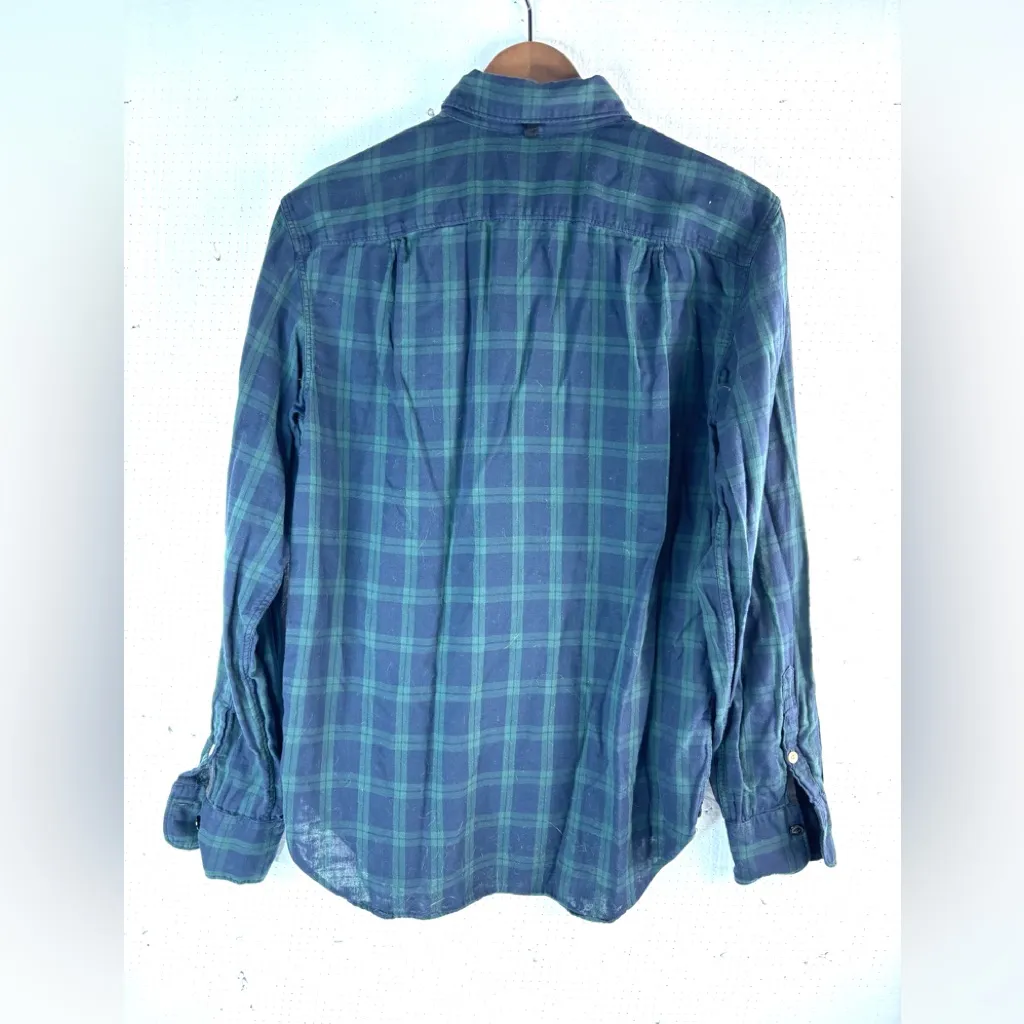 rag & bone S Classic Fit Blue and Green Blackwatch Plaid Button Down Shirt - Image 2