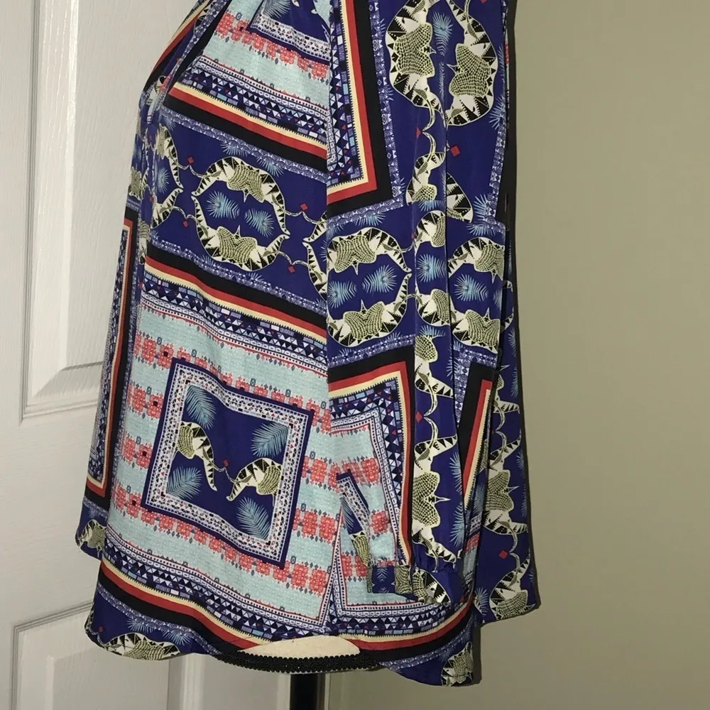 Collective concept geometric elephant print blouse Blue - Image 4