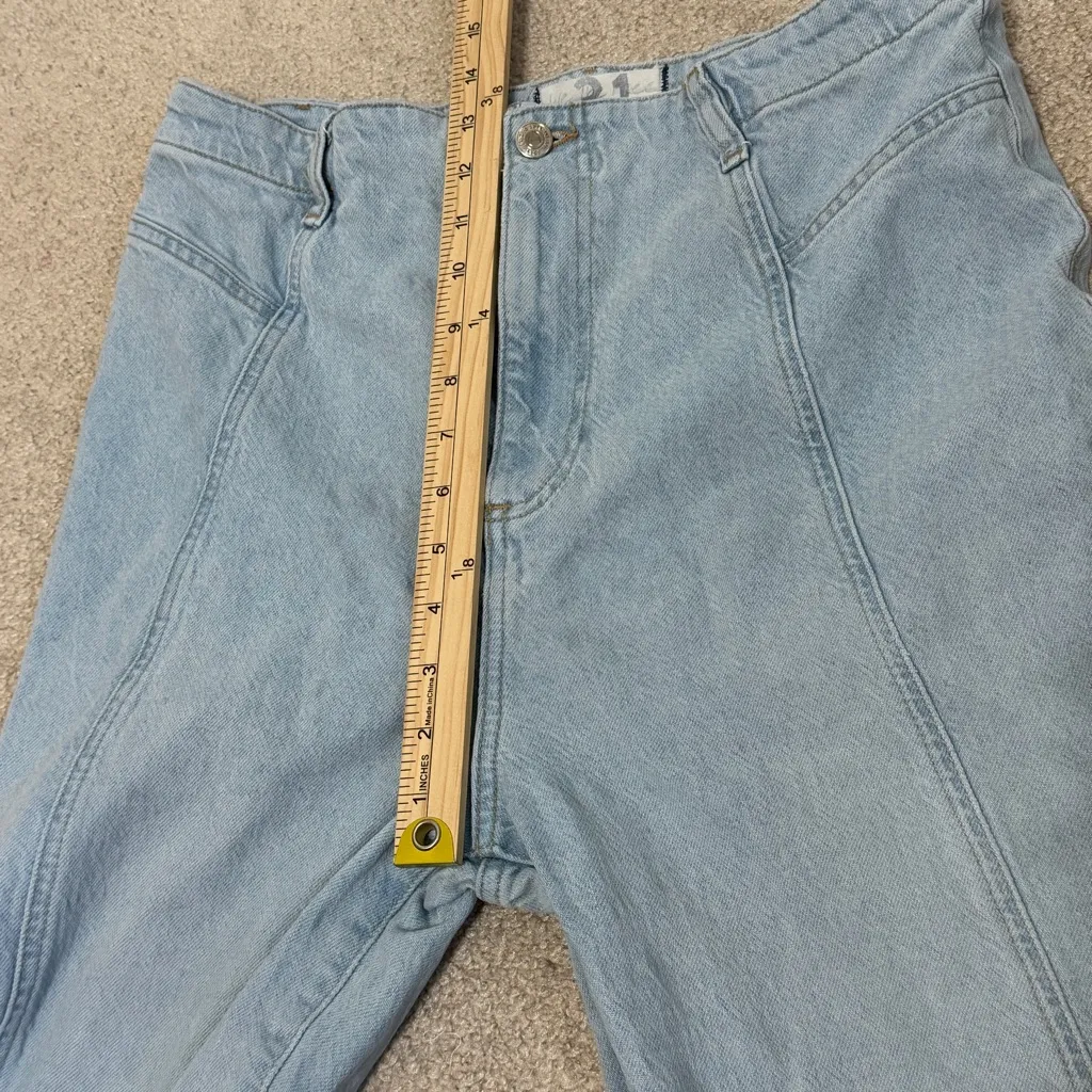 Free People We the Free Florence Flare High Waist Jeans Size 31 Light Wash Boho - Image 8