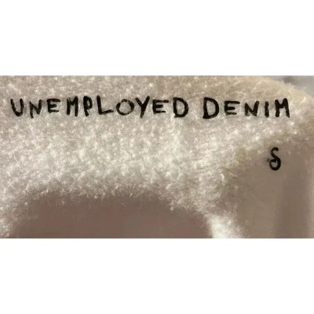 Unemployed Denim Isla Palm Sweatshirt Size Small White - Image 2