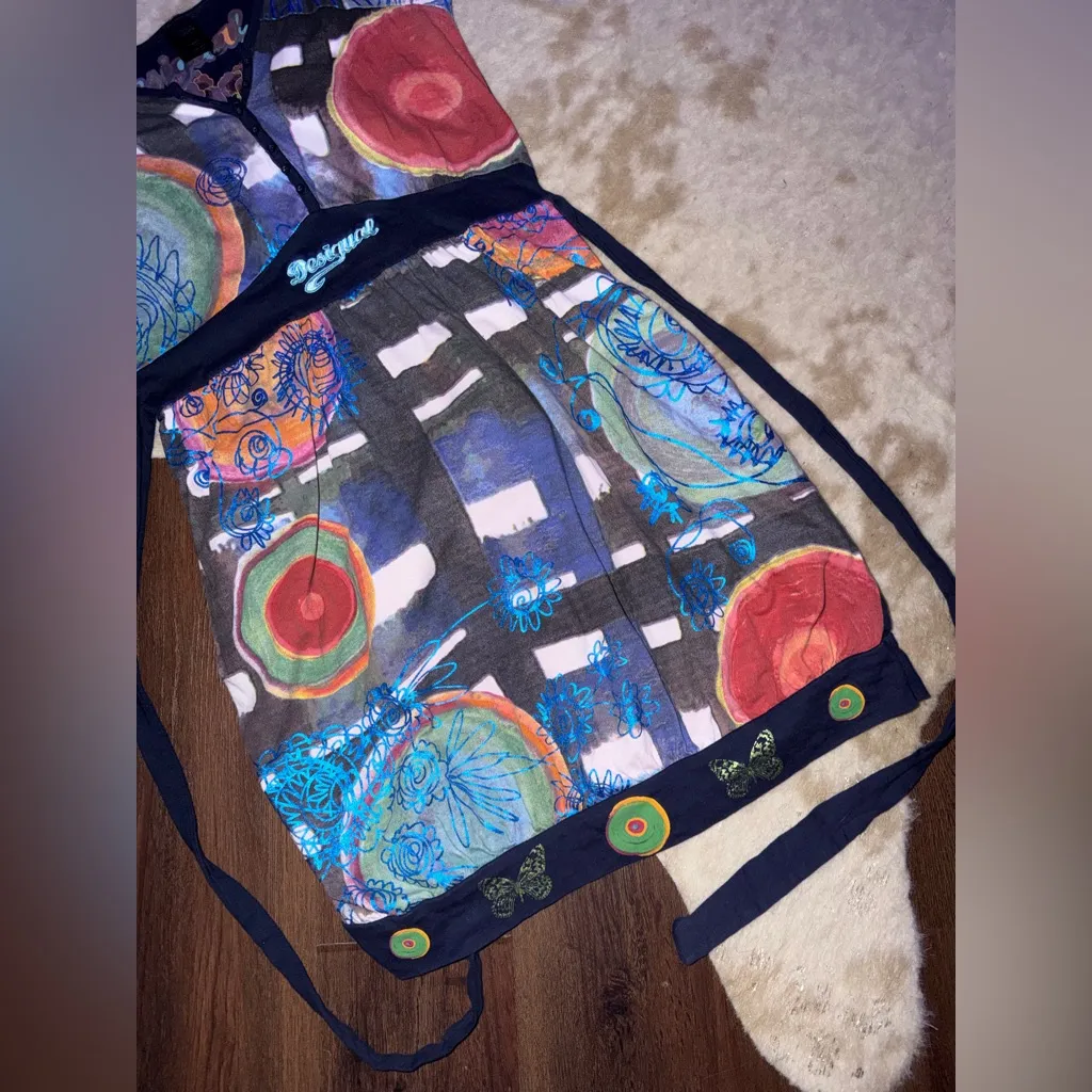 Desigual Richie dress y2k logo embroidered art deco $139 L 
Casual unique boho - Image 5