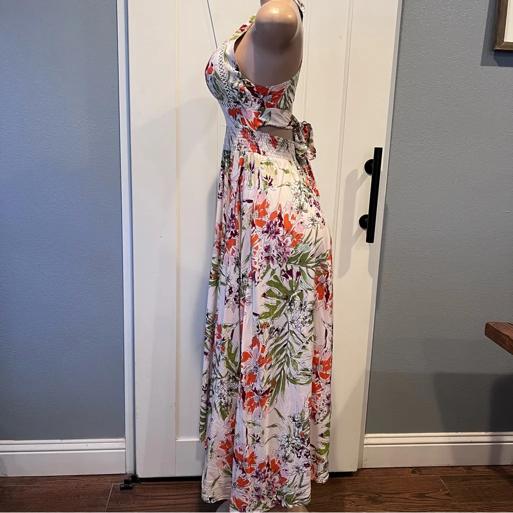 Abel the Label Floral Print bohemian halter style Maxi Dress SIZE S - Image 7