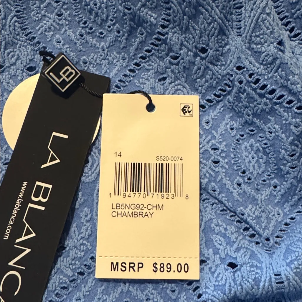 La Blanca Skirted Hipster Bikini Swimsuit Bottom Chambray Mantra Medallion 14 - Image 6