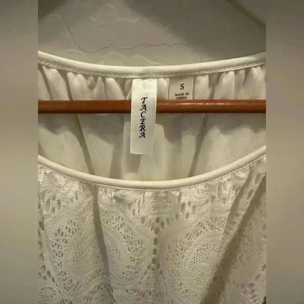 Tacera White Lace Dress Size Small - Image 3