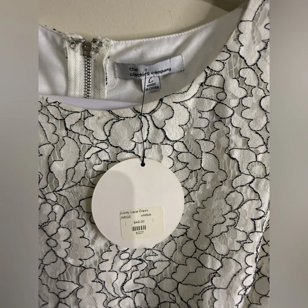 The Clothing Company Black and White Lace Dress - Image 3