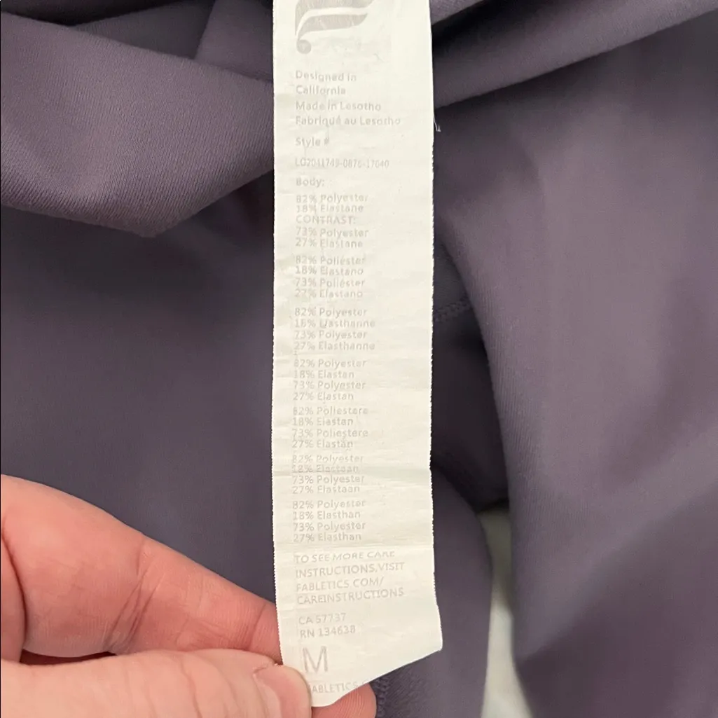 Fabletics  Women's Lavender PureLuxe High Waist  Pocket Legging Size Medium - Image 7