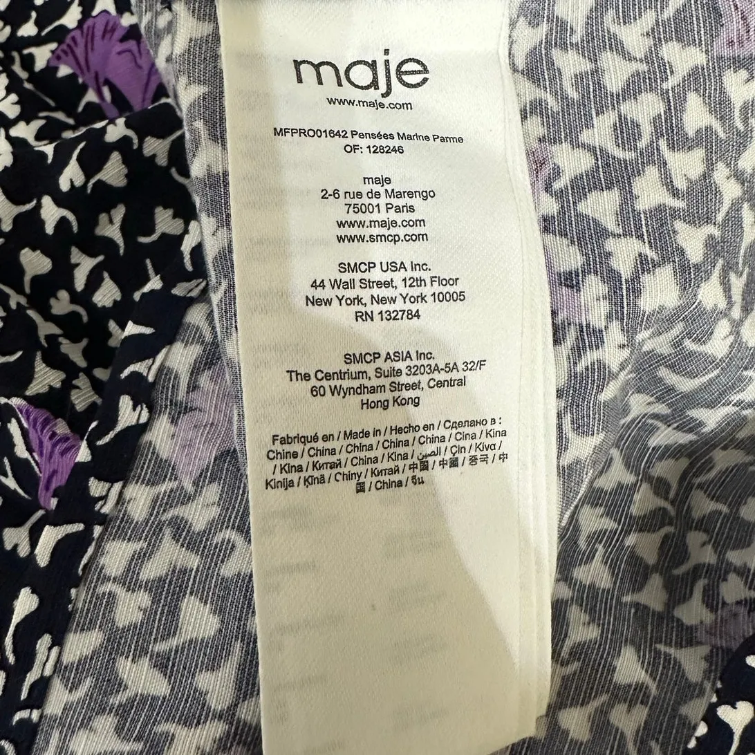 Maje Mini Dress Rappa Floral Smocked - Image 8